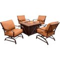 Almo Fulfillment Services Llc Hanover® Summer Night 5 Piece Outdoor Patio Set w/ Fire Pit SUMMRNGHT5PC
